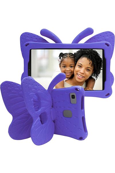 AWH جراب Tading Kids لهاتف Samsung Galaxy Tab A7 Lite 8.7" 2021، مقاوم للصدمات على شكل فراشة، أرجواني