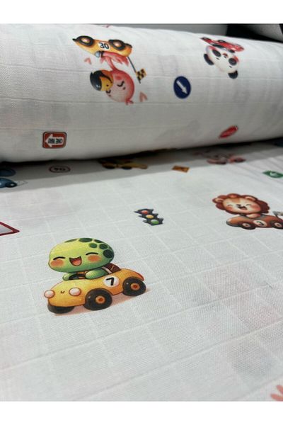 Kumaş Sevdası Imprimare digitală 3D Țesătură de muselină pentru bebeluși Lățime 180 cm Husă de pilota Swaddle Salopetă Husă Pătură Cort de joacă cu deschidere inferioară