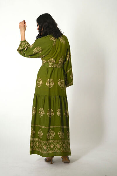 ABBRA Γυναικείο καλοκαιρινό φόρεμα με κουμπιά με κουμπιά μπροστά από 100% βισκόζη