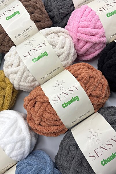 SENSY Chunky Hand Projected 200 Gr Slippers Blanket Thread Scarf Beanie Hat