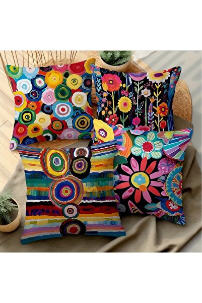 Dodemert Home Mandala Flower Peach Velvet Polyester Pillow Case 45 X 45 cm