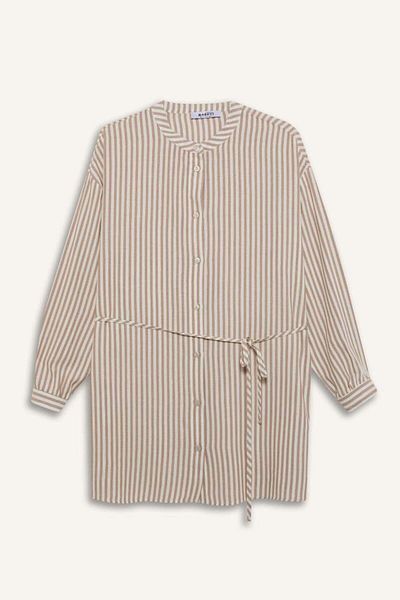 DeFacto New Season Relax Fit Striped Long Sleeve Lace up Shirt Tunic