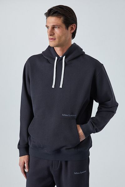 GRIMELANGE Narciso Men's Soft Fleece Inside Anthracite Sweatshirt