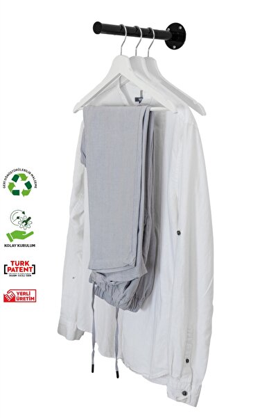 Fec Reklam Siyah Metal Duvara Monte Solid Stylish Askılık Elbise Askılığı Kon...