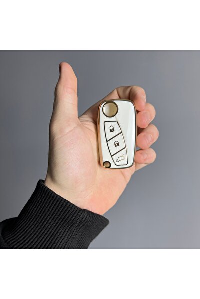 LUXE AKSESUAR Fiat Fiorino - Linea Sustalı 3 Κουμπιά Προστασίας Κλειδιού Τηλε...