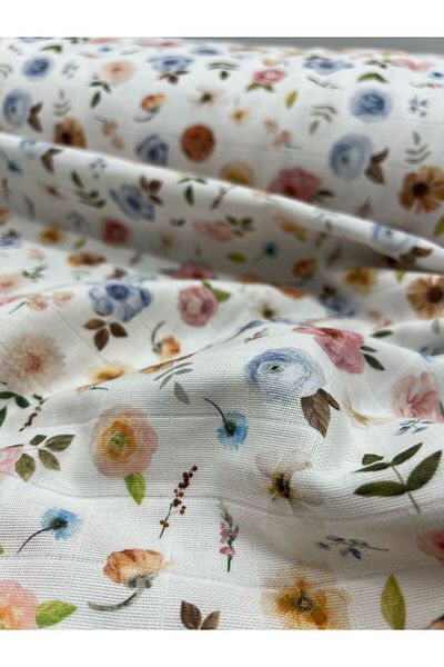 Kumaş Sevdası Τρισδιάστατη ψηφιακή εκτύπωση Bebe Muslin Πανί Πλάτος 180cm ΠαπλωματοθήκηSwaddleJumpsuit Κάλυμμα Κουβέρτα Κάτω Άνοιγμα Σκηνή παιχνιδιού