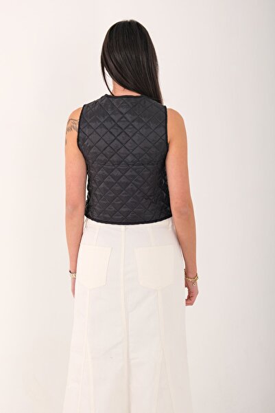 Blues Outlet Women's Stretch Quilted Vest-Black