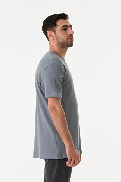 Fulla Moda Waffle Kumaş Bisiklet Yaka Tişört