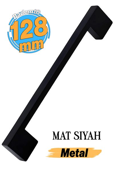 Badem10 Dar Bridge 128 Mm Mobilier Metal Negru Mat Sertar Bucătărie Dulap Dulap 12,8 Cm Mâner Mâner