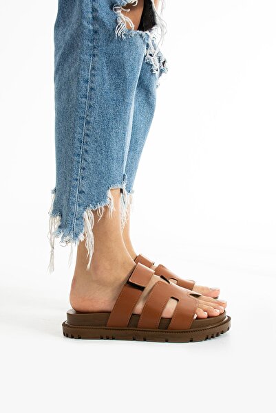 diclepolat Petra Tan Women's Daily Single Band Slippers