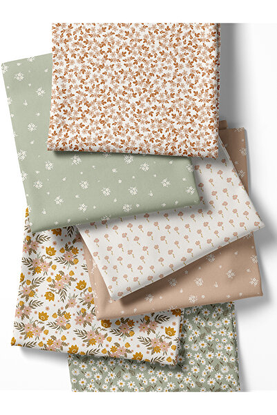 FabricMarket 6 Adet 50x50 cm %100 Pamuk Patchwork Kumaş Seti – Dikiş ve El İşi İçin