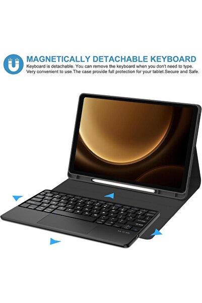 HYX حافظة لوحة مفاتيح لمسية لجهاز سامسونج جالاكسي تاب S9 FE 5G مقاس 10.9 بوصة/تاب S9 مقاس 11 بوصة 2023