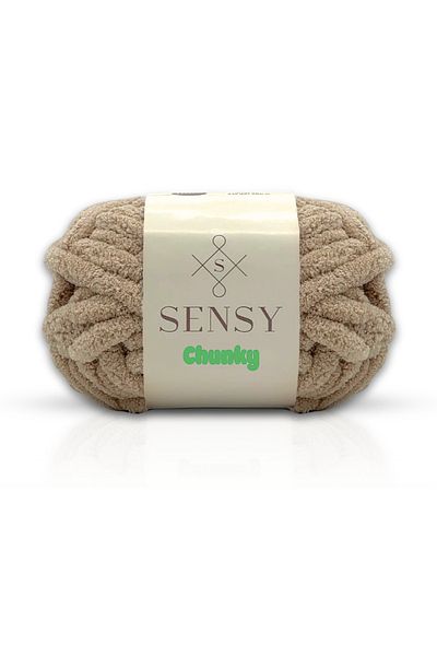 SENSY خيط محبوك يدويًا مكتنز - خيط حياكة الإصبع - خيط بطانية - قهوة بالحليب