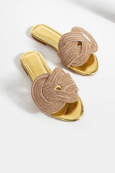 diclepolat Papuci de damă Rova Gold Spiral Stone