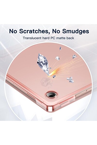 AWH حافظة لجهاز سامسونج جالكسي تاب A8 10.5 بوصة 2022، حامل ثلاثي الطي، خاصية الإيقاظ/السكون التلقائي، لون ذهبي وردي