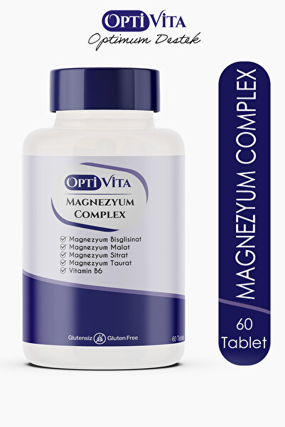 Optivita Magnezyum Complex 60 Tablet (Magnezyum Bisglisinat, Malat, Taurat, S...