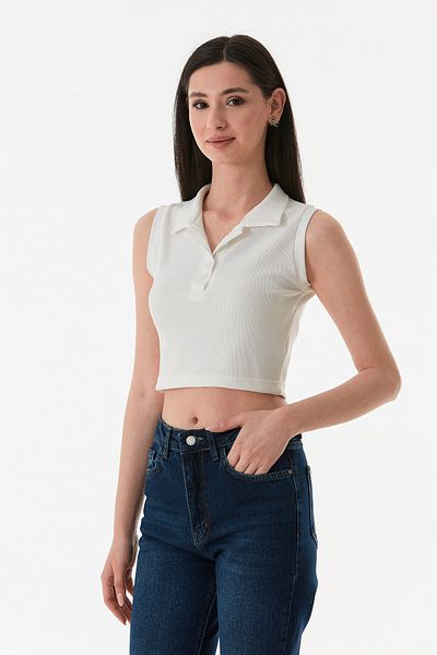 Fulla Moda Κορδόνι Polo Neck Crop Body