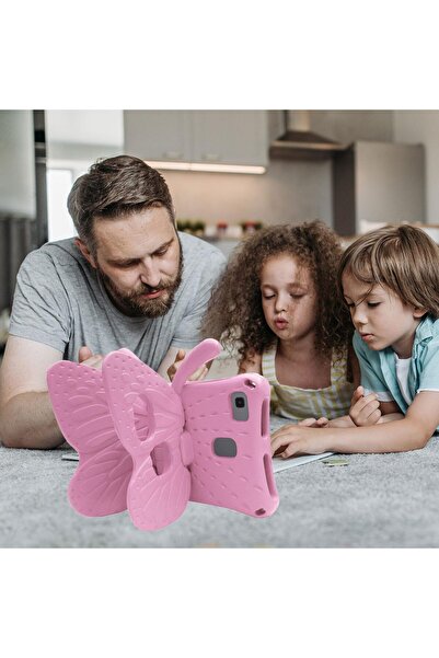 AWH Kids Case for Samsung Galaxy Tab A7 Lite 8.7" 2021, Shockproof Stand Cover, Butterfly, Pink