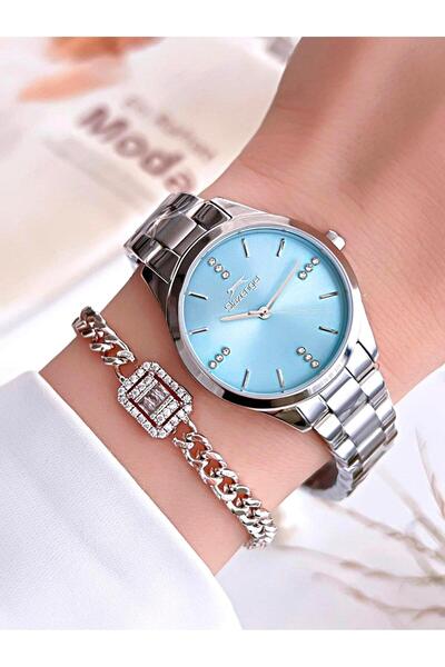 Slazenger BLKT.2.356 ساعة يد نسائية سلازنجر 30 متر مقاومة للماء مع سوار هدية