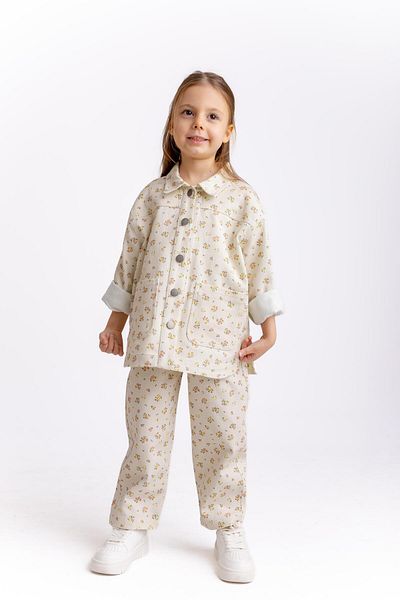 Oliven The Kid Floral Patterned Gabardine Girl's Jacket