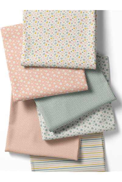 FabricMarket 6 bucăți 50x50 cm bumbac 100% set de țesături patchwork – pentru...