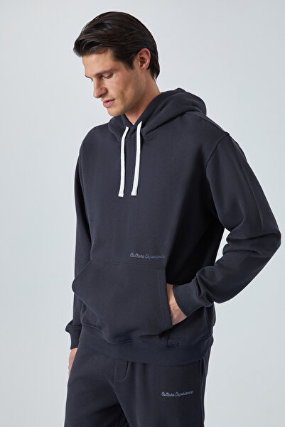 GRIMELANGE Narciso Men's Soft Fleece Inside Anthracite Sweatshirt