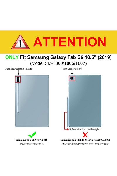 AWH Keyboard Case for Samsung Galaxy Tab S6 10.5" 2019, Detachable Bluetooth Keyboard, Black