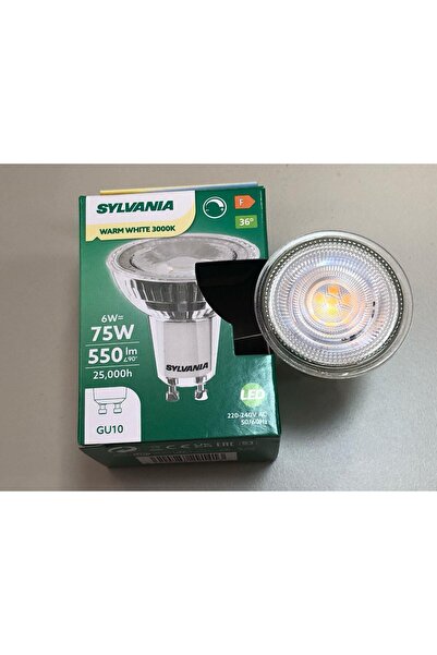 Sylvania 2 ADET SYLVANIA  DİMLİ  6W=75W 550 LÜMEN GU 10 3000KELVİN LED SPOT