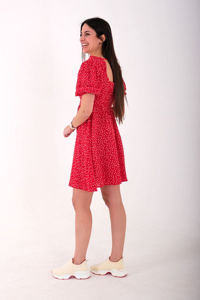 Blues Outlet Women's Heart Oil Polka Dot Short Dress - Red
