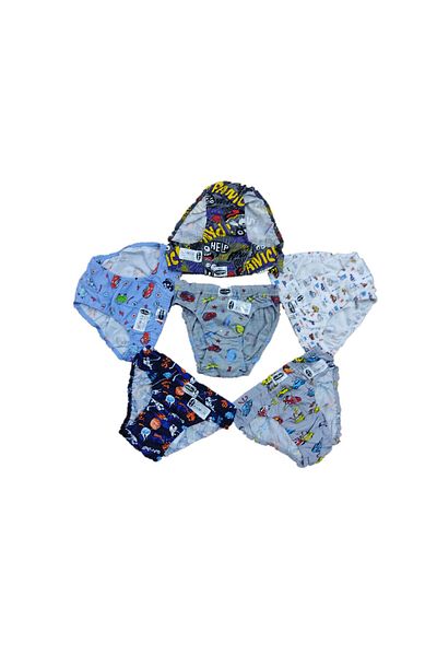 Pardon Boy's Panties/Slips 6 Pcs Assorted Color
