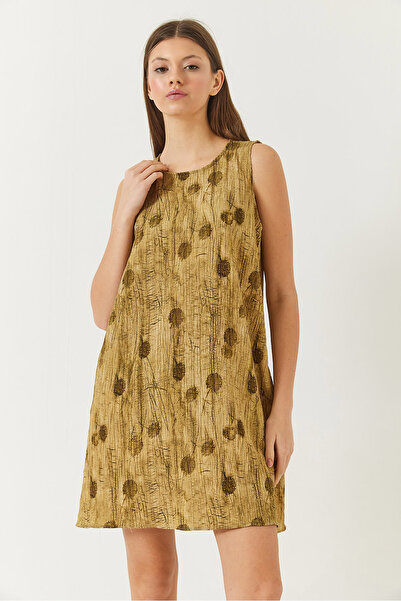 Bianco Lucci Γυναικείο φόρεμα με λεπτομέρεια τσέπης σε γραμμή Α 70306 60271062