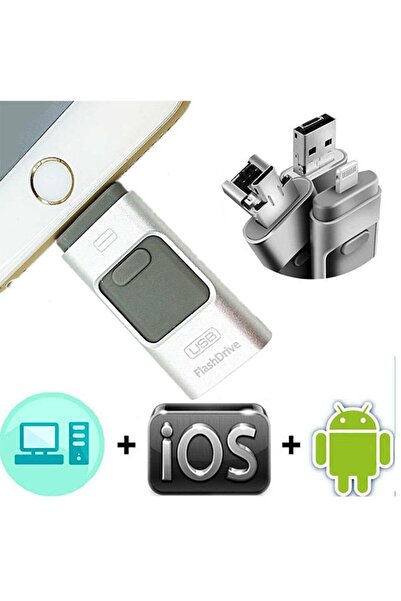 Powermaster Pm-16238 8Gb Otg Flash Memory 4in1 Lightning Type-C Usb-A Micro-Usb Ios Android Pc Compatible