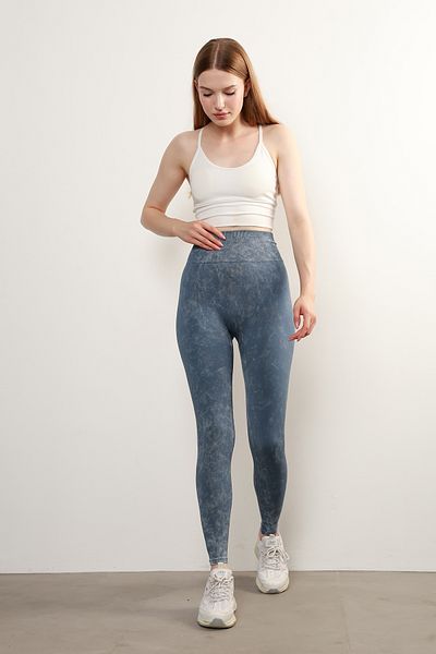 Miss Prova Seamless Acid Wash Push up Gathered Knitted Sports Leggings Missta0896