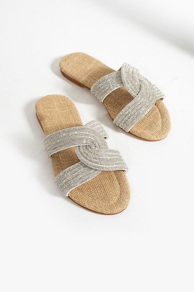 diclepolat Papuci de damă Tinet Wicker Silver Stone