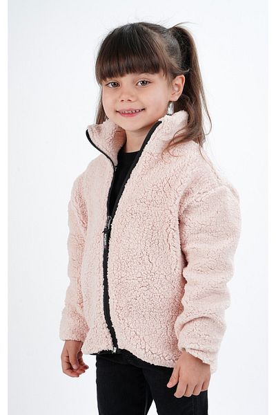 Monttini Girls' Welsoft Single Top Plush Sweatshirt Cardigan Jacket