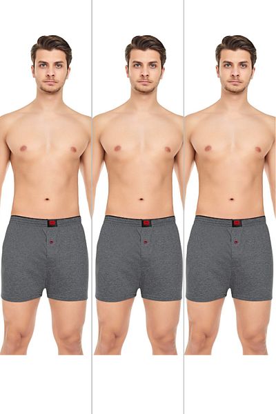 CNT Boxer cu nasturi din bumbac, confortabil și confortabil pentru bărbați, pachet de 3