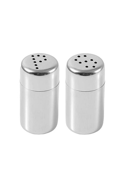 Chavin Small Size Steel Salt Shaker and Pepper Shaker Set - 1 Pair for Home Restaurant Restaurant Cin515