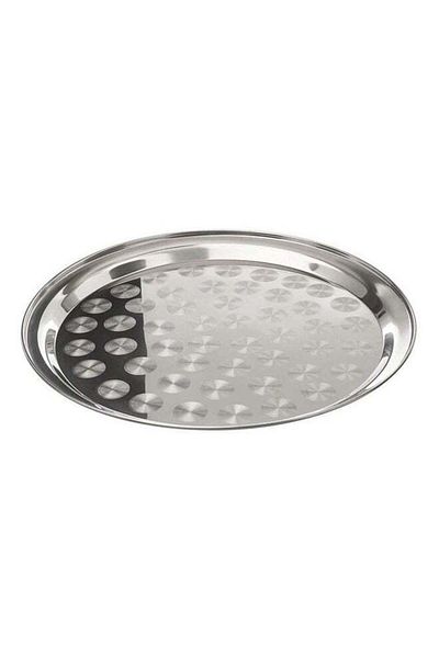 ALMUFARREJ Round Dinner Plate Silver 50cm