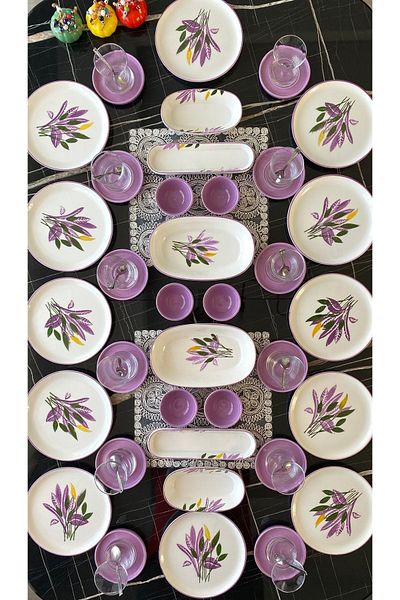 Borser Lila 36 Piece Breakfast Set for 12 Persons