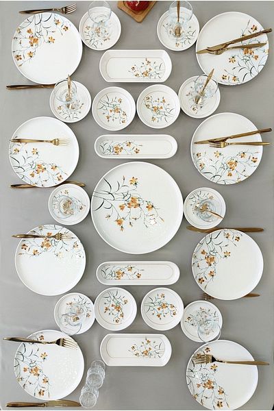 Borser Çiğdem 25 Piece Breakfast Set [Yellow 8]