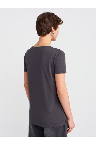Dilvin 3470 V Basic T-Shirt - Dark Anthracite