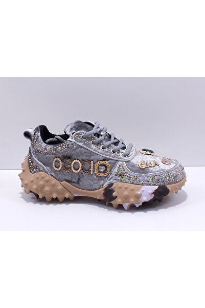 Guja 25Y338-4 Taşlı kadife ayakkabı ( kalıbı 1 numara küçüktür )