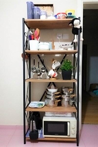 Morpanya Marse Metal Mutfak Rafı 5 Raflı Mutfak Düzenleyici Raf Mikrodalga Ra...