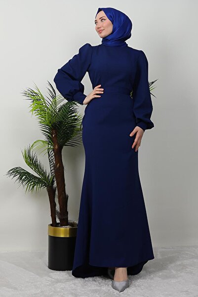 GİYZAMİLA Φόρεμα Lavin Crepe Navy Blue