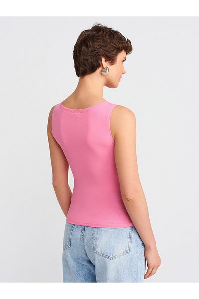 Dilvin 20868 Di̇lvi̇n Boat Neck Sleeveless Top T-Shirt