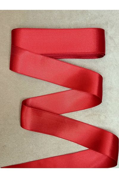 yörük tuhafiye 10 Meters Red Satin Ribbon - 4 cm Enli Ball