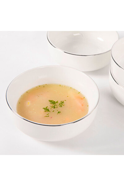 Güral Porselen Bilbao 4 Piece 13 cm New Generation Bowl Silver Gilding 220