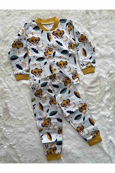 Seçkin Baby Aslan Kafası Desenli Desenli Çıtçıtlı Pijama Takımı