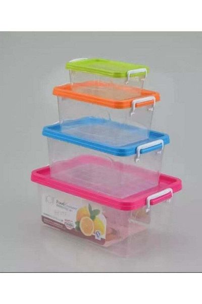 ALMUFARREJ Plastic Fridge Containers with Lids - Set of 4