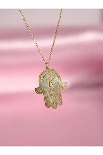 Reorah Collection Fatma El K Harfi 925 Gümüş Kolye